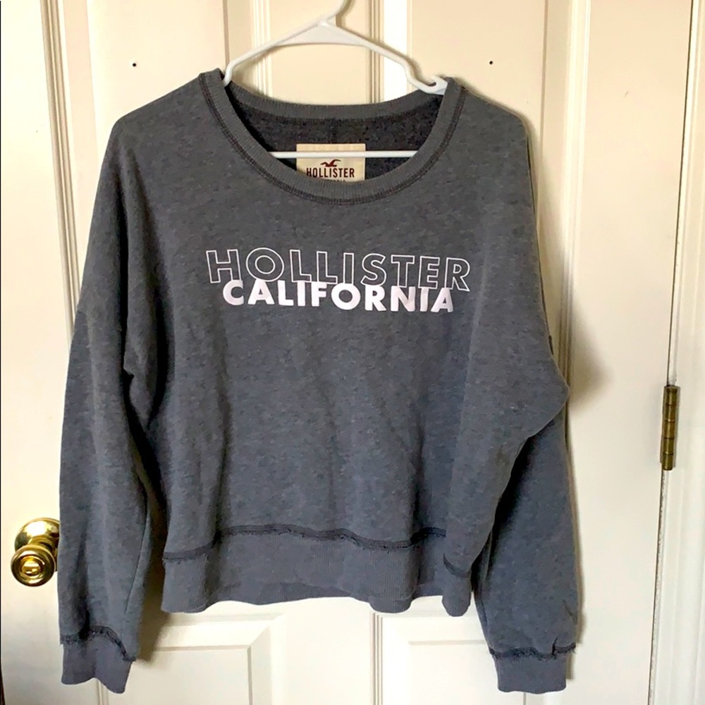 Gray Hollister crew neck sweatshirt